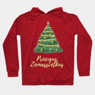 Priecīgus ziemassvētkus latviski latviešu valoda Hoodie